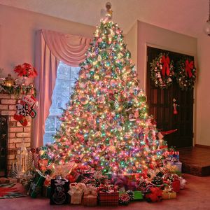 Превью обои рождество, праздник, елка, подарки, камин, дом
