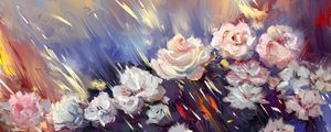 Превью обои розы, арт, цветы, полосы