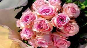Превью обои розы, букет, розовые, оформление