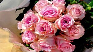 Превью обои розы, букет, розовые, оформление