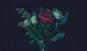 Превью обои розы, букет, ваза