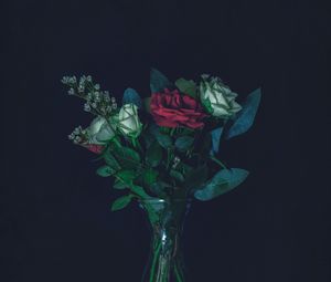 Превью обои розы, букет, ваза