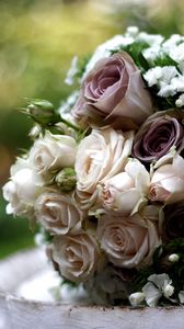 Превью обои розы, гвоздики, цветы, букет, красиво, композиция