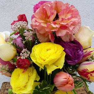 Превью обои розы, тюльпаны, цветы, букет