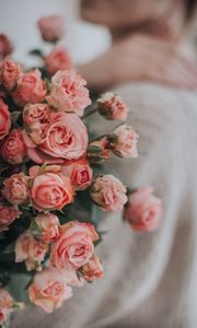 Превью обои розы, цветы, букет, розовый, нежный