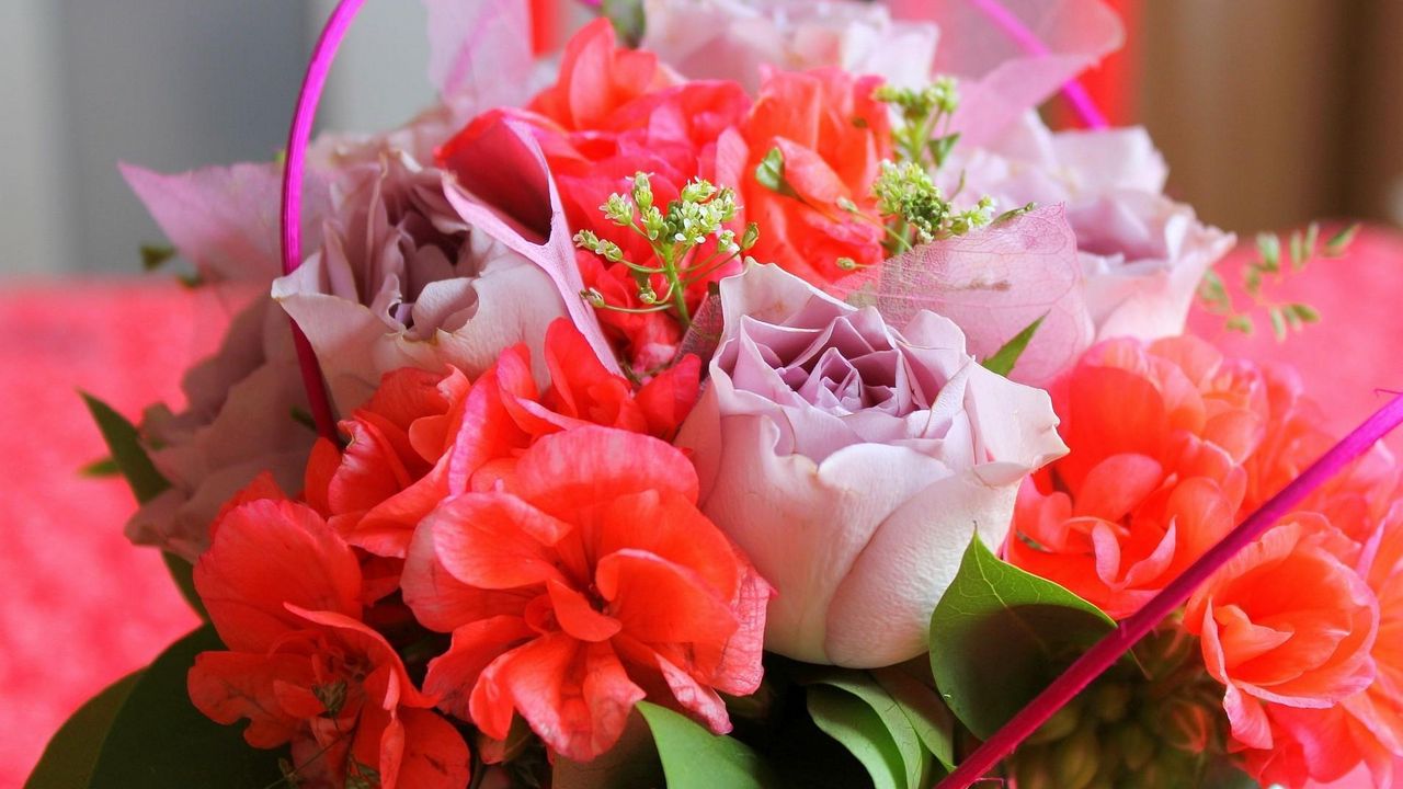 Обои розы, цветы, букет, композиция, оформление, листья
