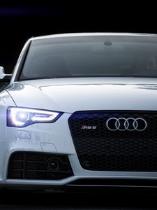 Превью обои rs5, audi, белый, вид спереди