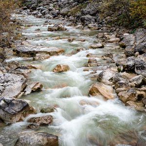 Превью обои ручей, каскад, камни, природа