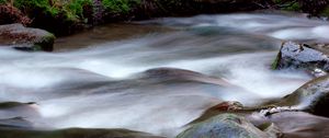 Превью обои ручей, вода, камни, длинная выдержка, природа