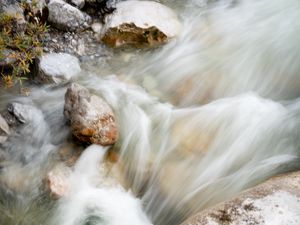 Превью обои ручей, вода, камни, природа, галька