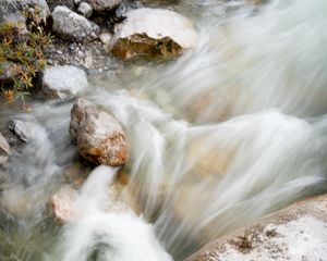 Превью обои ручей, вода, камни, природа, галька