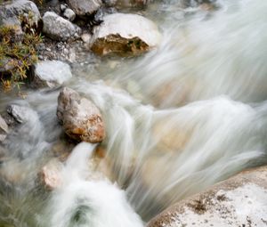 Превью обои ручей, вода, камни, природа, галька