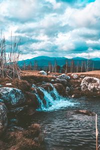 Превью обои ручей, вода, поток, камни, трава