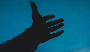 Превью обои рука, небо, силуэт