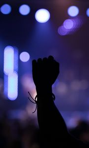 Превью обои рука, силуэт, свет, блики