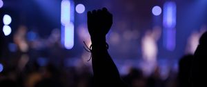 Превью обои рука, силуэт, свет, блики