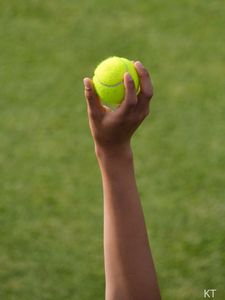 Превью обои рука, теннисный мячик, мячик, теннис, спорт