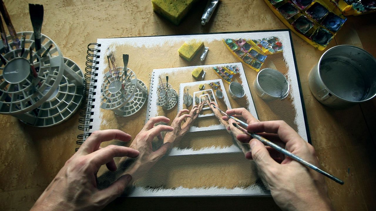 Обои руки, рисунок, воображение