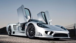 Превью обои saleen, s7, supercar, вид сбоку, серебристый