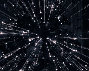 Превью обои салют, фейерверк, искры, блеск, темный фон