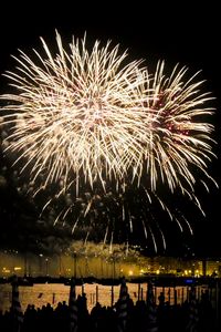Превью обои салют, фейерверк, небо, темный