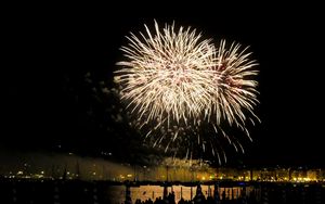 Превью обои салют, фейерверк, небо, темный