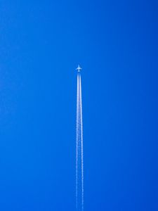 Превью обои самолет, дым, небо, минимализм