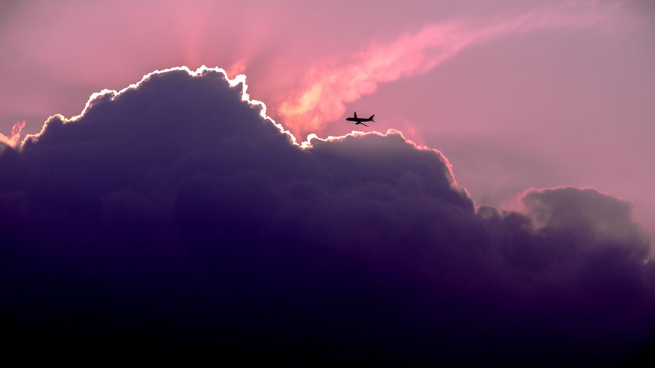 Обои самолет, небо, облака