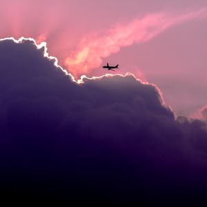 Превью обои самолет, небо, облака