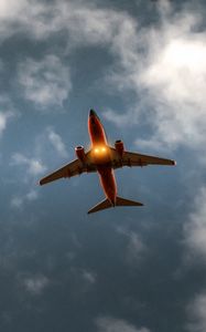 Превью обои самолет, небо, облака, полет