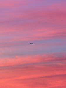 Превью обои самолет, небо, облака, минимализм, полет