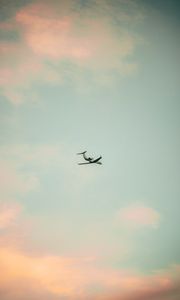 Превью обои самолет, небо, облака, минимализм
