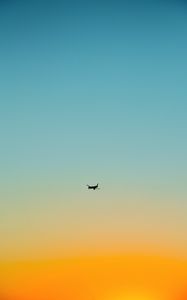 Превью обои самолет, небо, полет, минимализм