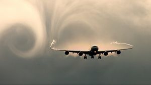 Превью обои самолет, небо, полет, облака