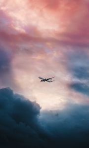 Превью обои самолет, облака, полет, небо