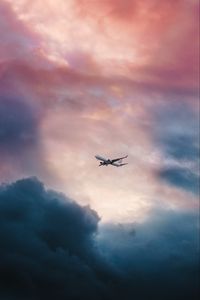 Превью обои самолет, облака, полет, небо