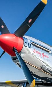 Превью обои самолет, p-51c, mustang, betty jane