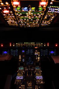 Превью обои самолет, панель управления, радары, подсветка