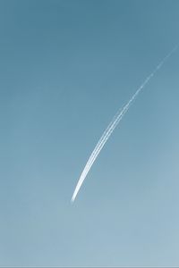 Превью обои самолет, след, небо, минимализм