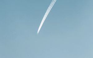 Превью обои самолет, след, небо, минимализм