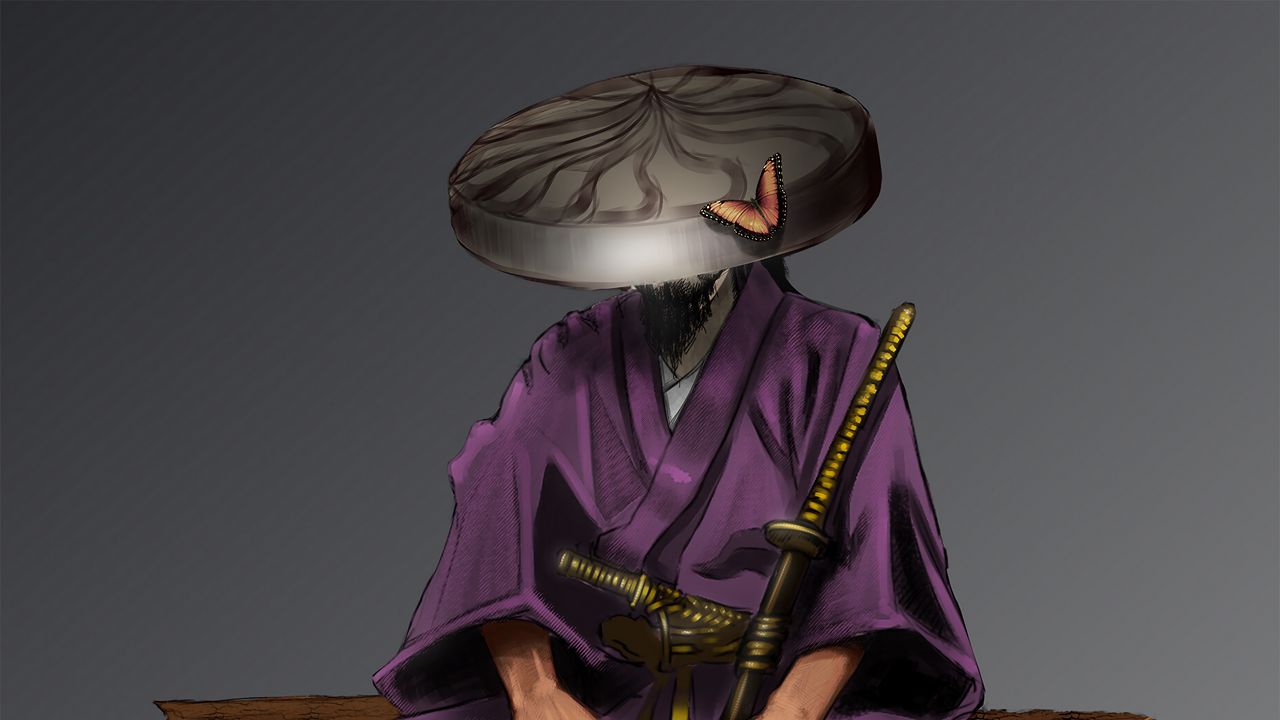 Обои самурай, воин, кимоно, катаны, арт