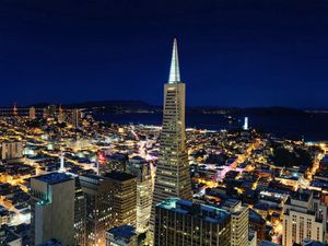 Превью обои san francisco, сан - франциско, город, ночь, вид сверху