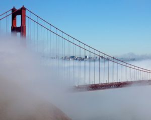 Превью обои сан-франциско, калифорния, мост, туман