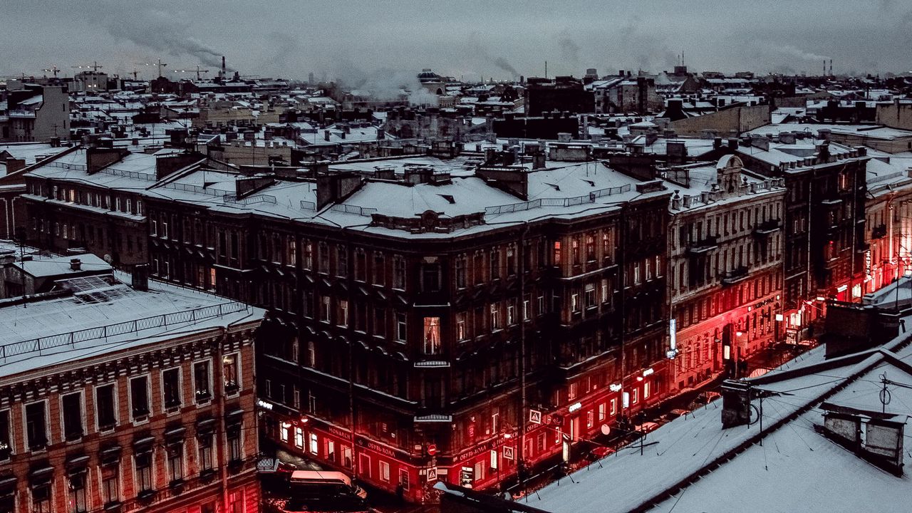 Обои санкт-петербург, питер, зима, снег, здания, дома, крыши