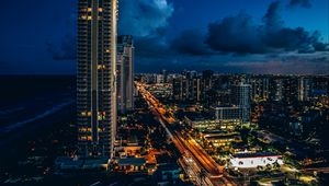 Превью обои санни айлс бич, сша, небоскребы, ночь