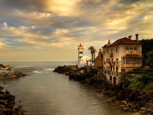 Превью обои santa marta lighthouse museum, португалия, здания