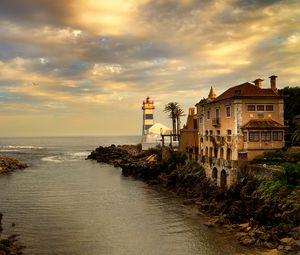 Превью обои santa marta lighthouse museum, португалия, здания