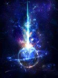 Превью обои сатурн, планета, космос, арт, яркий, полет