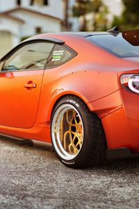 Превью обои scion fr-s, красный, вид сбоку