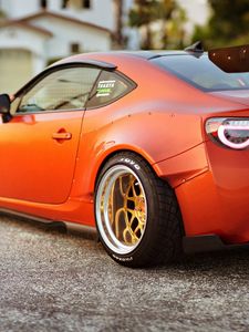 Превью обои scion fr-s, красный, вид сбоку